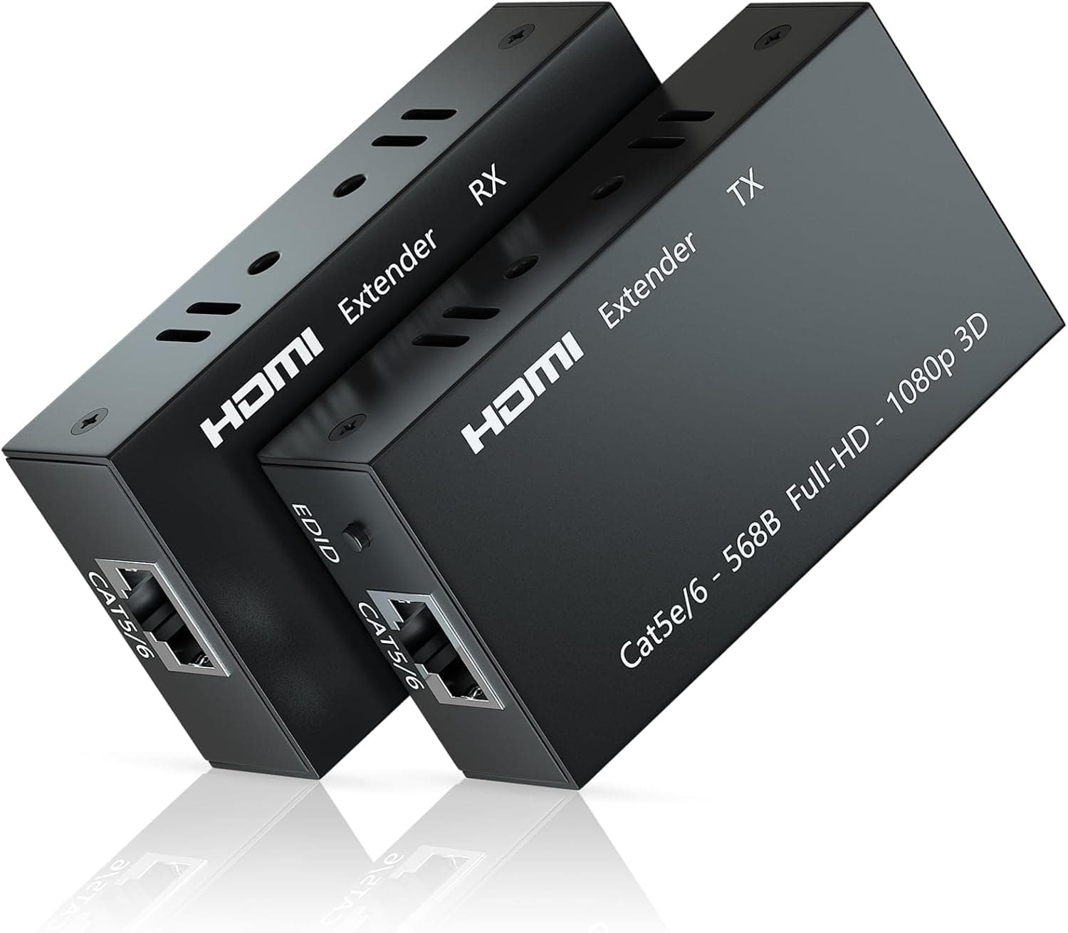 ETZIN 60M HDMI Extender, HDMI to RJ45 Network Cable Extender Converter Repeater Compatible with 5e / 6 1080p up to 60m HDTV HDPC PS4 STB 4K 2K (60m)-(EPL-573H)