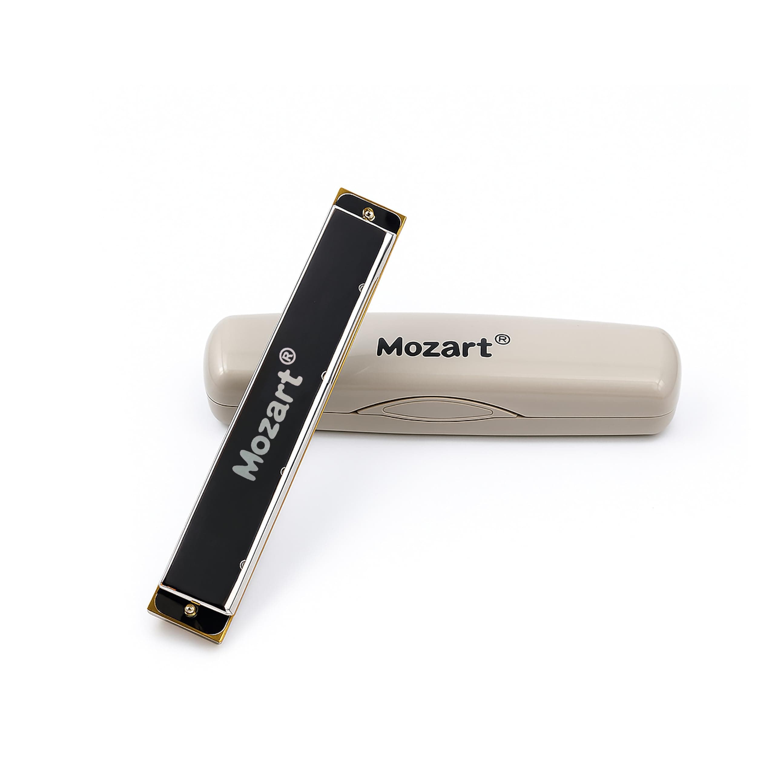Mozart Harmonica Mouth Organ, 24 Holes 48 Tones Key of C, Professional Tremolo Harmonica for Adults & Beginners, Musical Instrument for Blues, Folk, Rock, Jazz