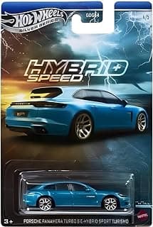 Hot Wheels Hybrid Speed 1:64 Porsche Panamera Turbo S E-Hybrid Sport Voiture Sport Hybrid Turismo Silver Series for 3 Years & Above 4/5 (Blue)