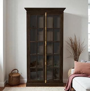 The Attic Oregon Bookshelf, Multipurpose for Living Room Bed Room Study Kitchen, Solid Mango Wood, Walnut Matte Finish