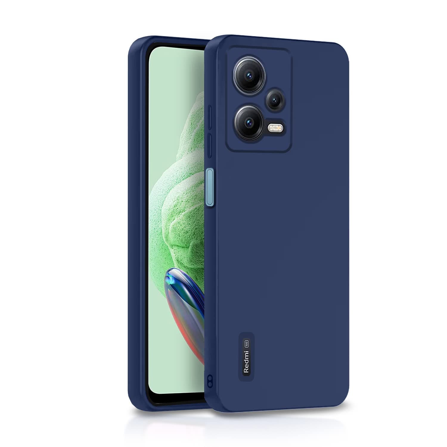 Pikkme Redmi Note 12 5G Back Cover Soft Matte Liquid Silicone TPU | Shockproof Slim Back Case for Redmi Note 12 5G (Blue)