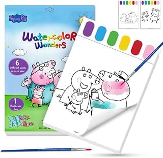 Wembley Peppa Pig Watercolor Painting Book for Kids Toddlers with Paint Bookmarks and Brush Art - Pack of 1