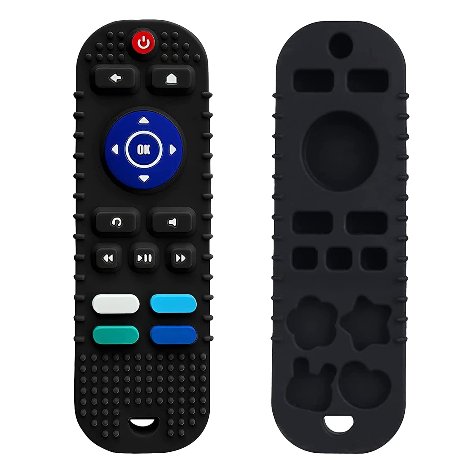 tekme Silicone Remote Teether For Baby, Remote Teether For 3+ Months And 6 To 12 Months Baby, Helps Biting Skills Development, Colour & Shape Recognition, Teething Toys For Babies And Toddlers (Black)
