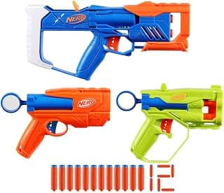 Nerf N Series Triple Action Pack, 3 Blasters, 12 N1 Darts Compatible Only with N Series Blasters, Outdoor Games for Kids, Ages 8+