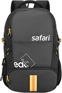 Safari Grande 43L Expandable Travel Laptop Backpack, 3 Compartments, Compression Straps, Bottle Holder, Overnighter Travel Bag For Boys And Girls, Color- Black