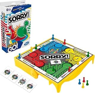 Sorry! Grab and Go Game for Kids Ages 6 and Up, Portable Game for 2-4 Players, Travel Game for Kids