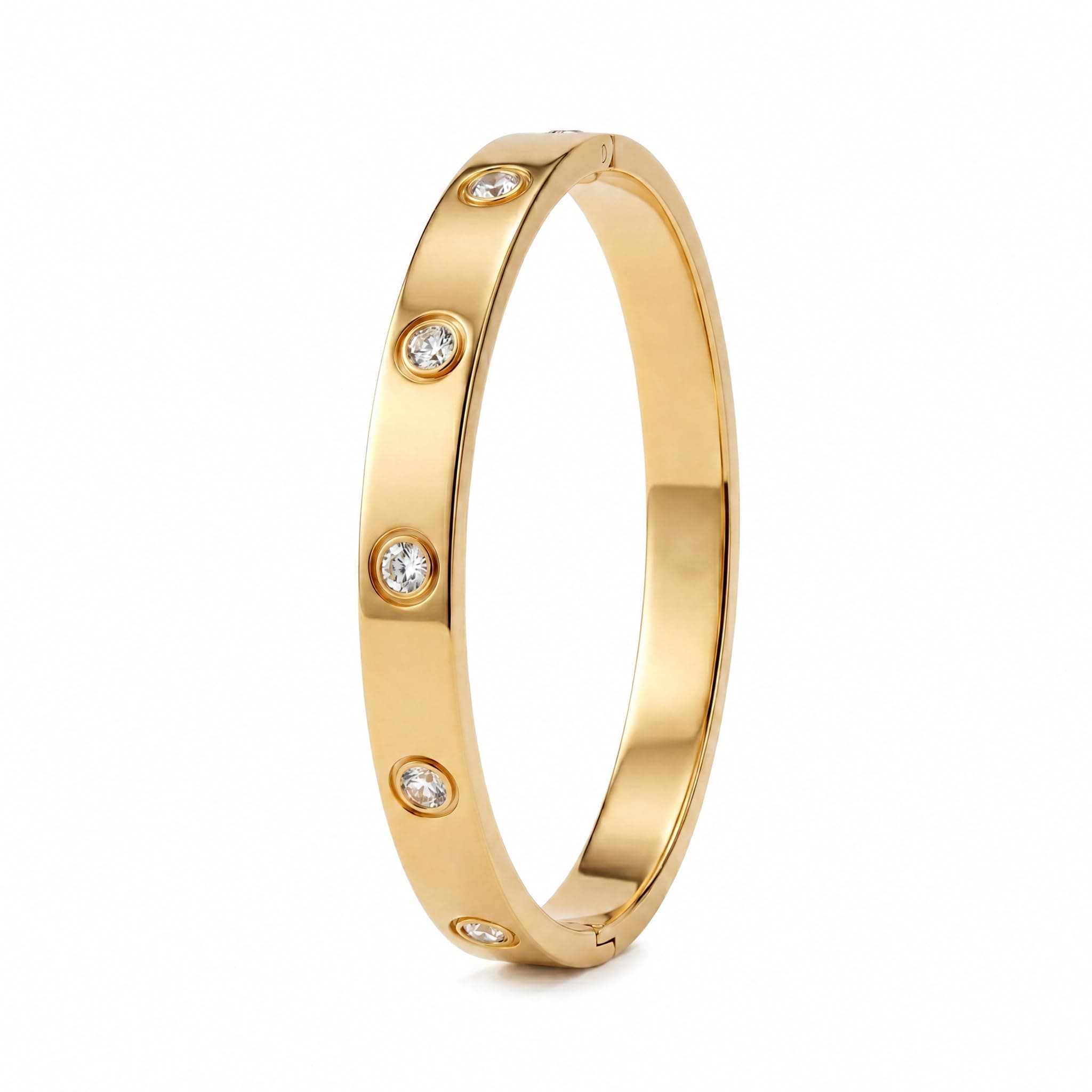 PALMONAS Crystal Love Bangle Bracelet for Women - Gift for Girls & Women | Waterproof & Anti-Tarnish Bracelet