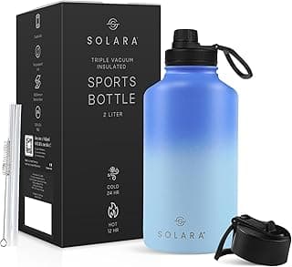 SOLARA Insulated Water Bottle 2000ml, Hot Water Bottle, Thermosteel Water Bottles for Travel, Home, Office, School, Gym, Adults, Water Bottle Hot and Cold, Sipper Bottle, Blue Wave