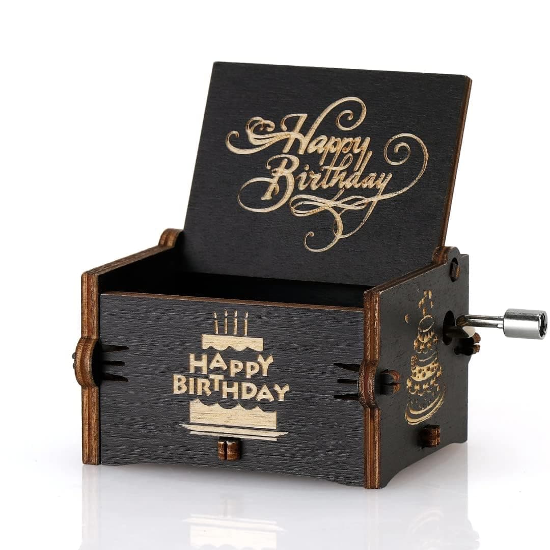 Zesta Hand Crank Music Box, Wooden Musical Toy, Vintage Hand Crank Musical Gifts for Men, Women & Kids, Birthday Gift for All Ages