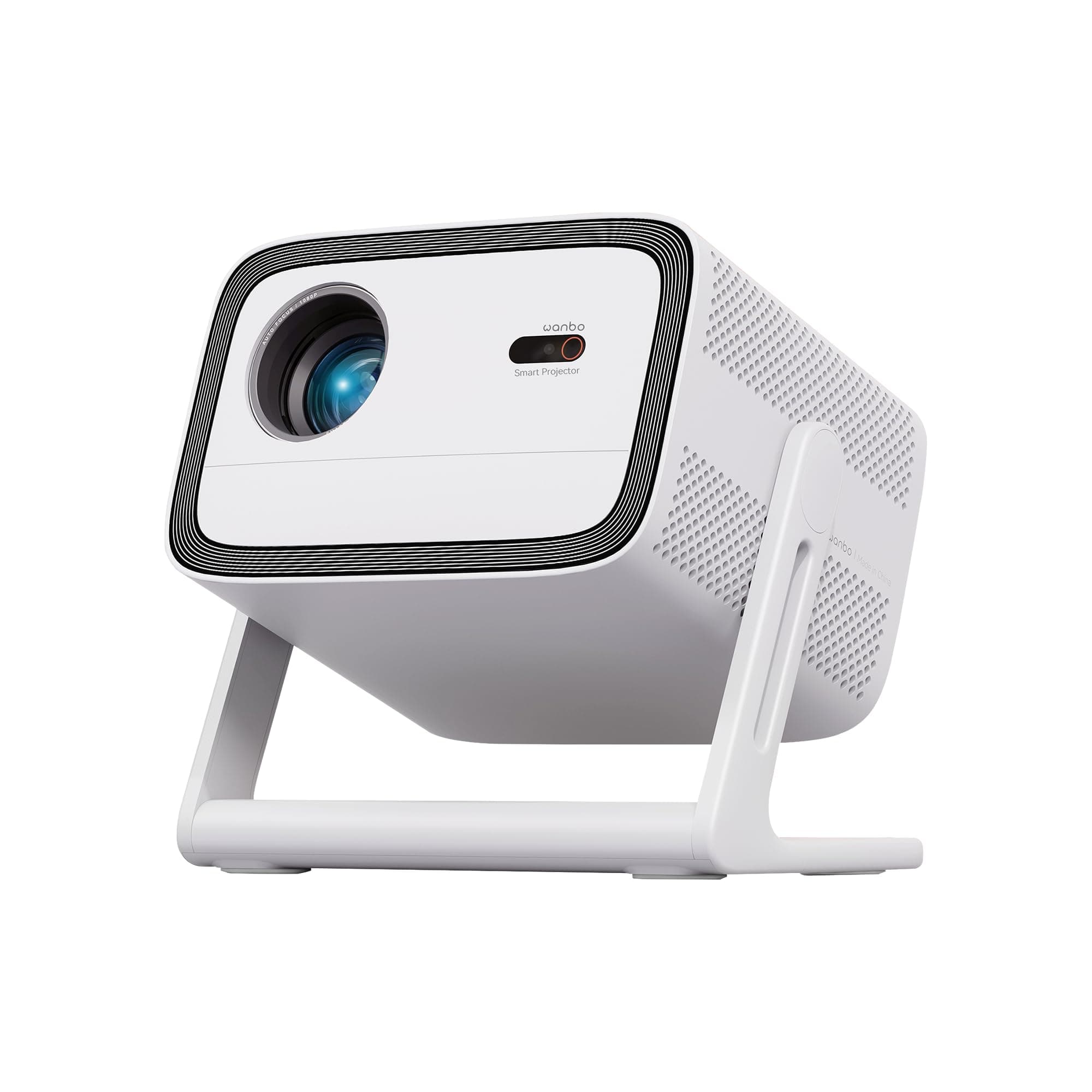 WANBO Vali 1, Native 1080P Fully Automatic, Smart Home Projector 4K Ultra HD, DRM L1, 900 ANSI | Voice Assistant | Chromecast | Android TV 11.0 | 12W Speaker | WiFi, BT | White