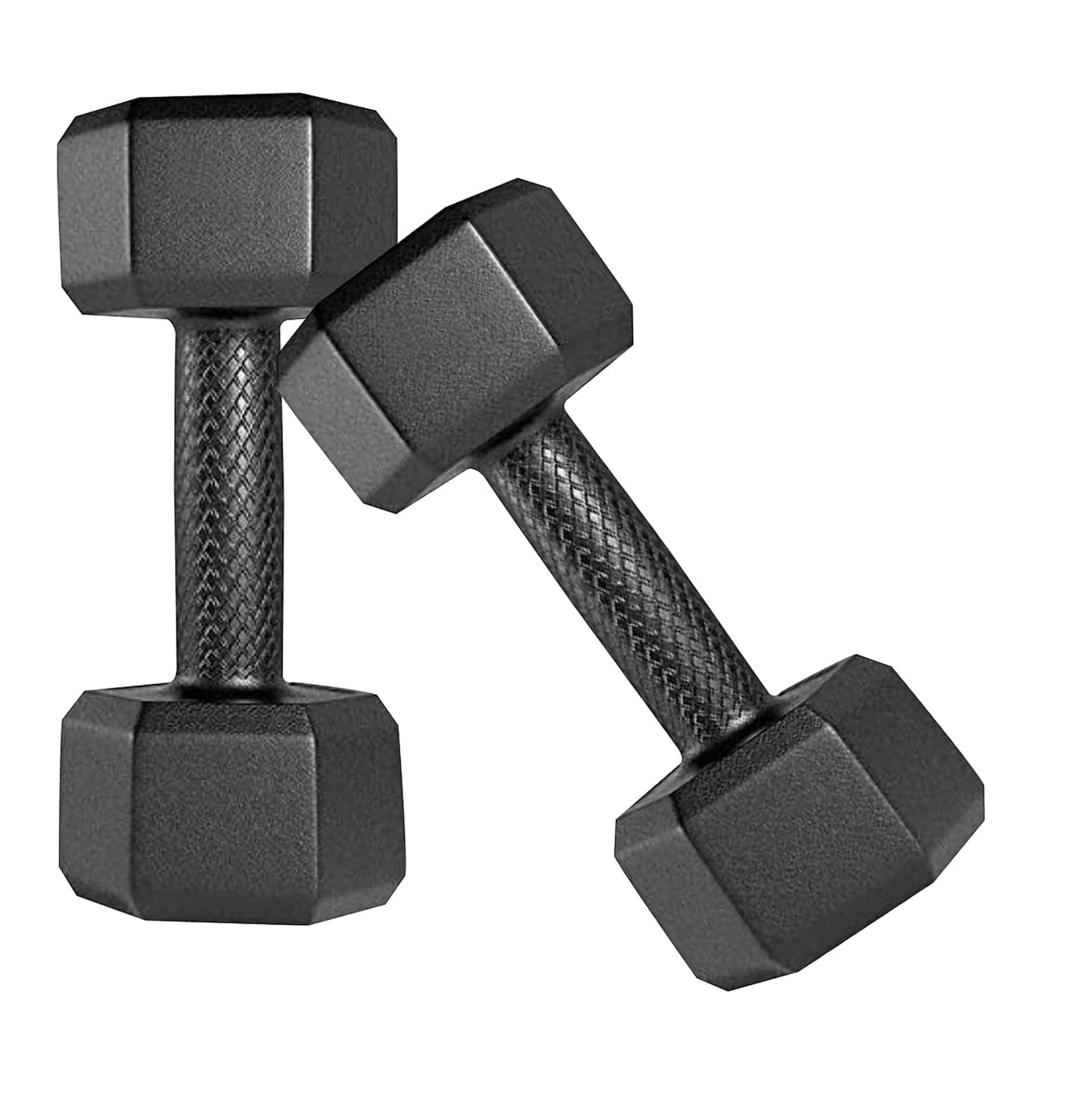 Amazon Brand - Symactive PVC 8 Kg Fixed Dumbbells Set for Full Body Workout (Set of 2, 4 Kg) | Black