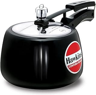 Hawkins 3 Litre Contura Black Pressure Cooker, Hard Anodised Inner Lid Cooker, Handi Cooker, (CB30)