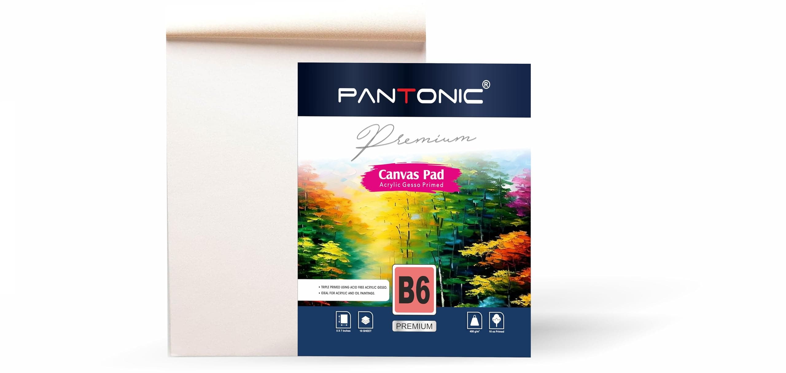 Variety Canvas Pantonic 8x10, 10x12, 12x16 Inch 400 GSM Canvas Pad Book, Canvas Painting Book for Professionals, Students & Beginners (Canvas pad 5x7)