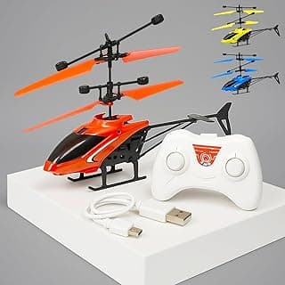 VGRASSP Remote Control Helicopter Toy for Kids with Up and Down Function - Rechargeable RC Chopper with Hand Sensor Auto-Lift - Indoor and Outdoor Flying Toy - Color As Per Stock