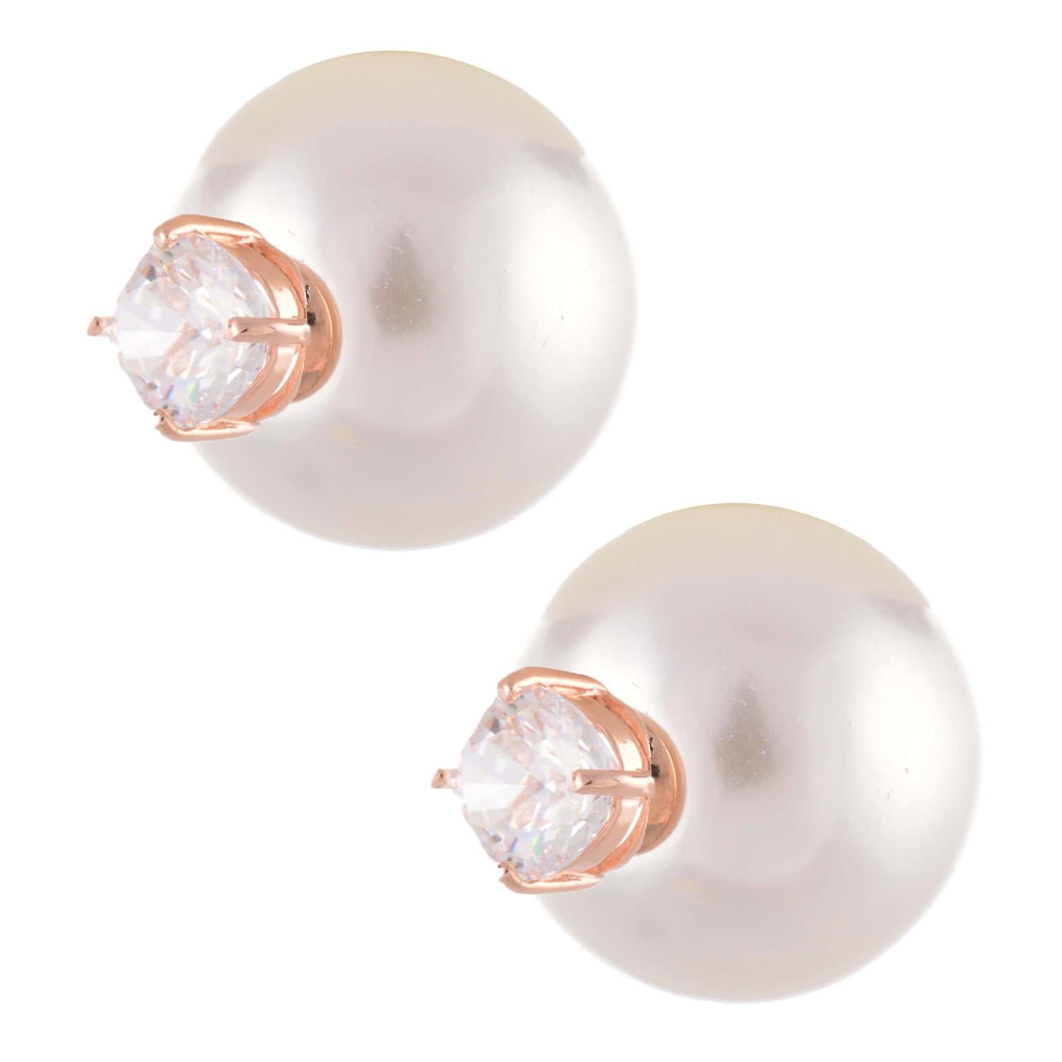 Aaishwarya Glitzy Crystal And Pearl Duo Earring For Women and Girls | Pearls Jewelry | Minimal Ear Jacket | Stylish Earrings