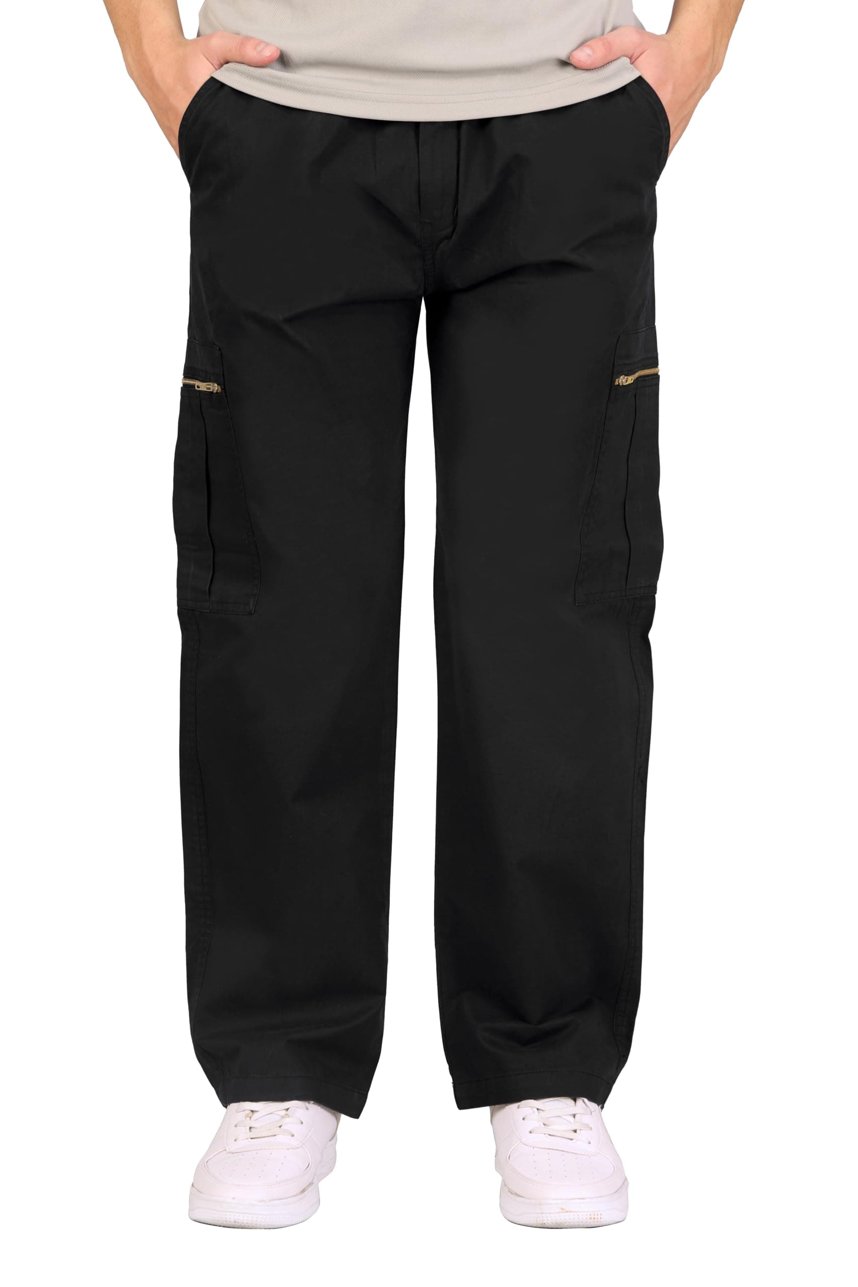 RynoGear Cargo Pants for Men Lower for Man Cotton Cargo Pant | Brass Zipper on Fly & 6 Pockets Cargo