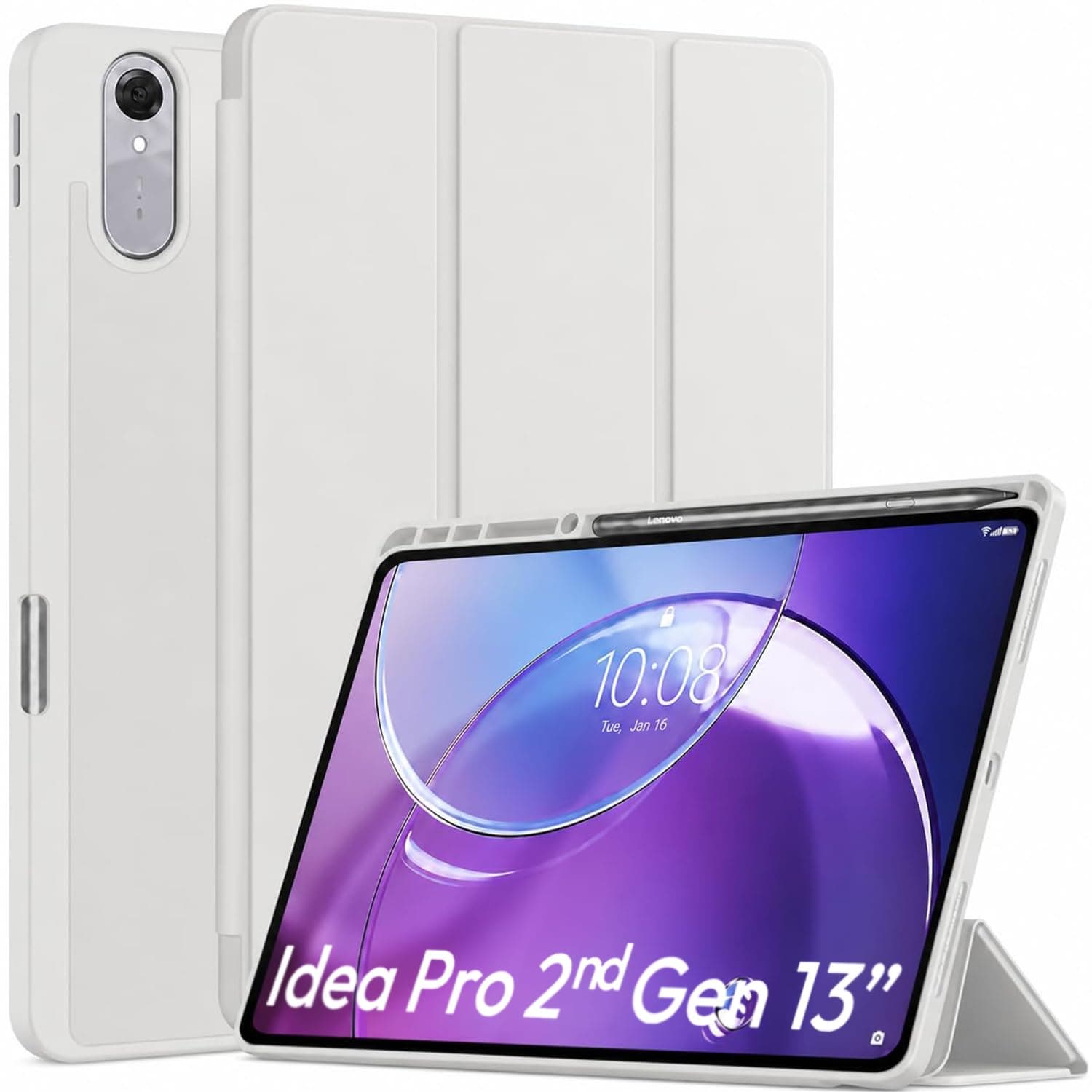 ProElite Cover for Lenovo Idea tab Pro 2nd Gen 13 inch 2026 case Cover [with Pen Holder], Soft Flexible Flip Case Cover for Idea tab Pro 2nd Gen 13 inch 2026 [Recoil Series] - Grey