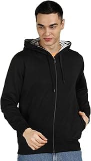 Alan Jones Clothing Men’s Solid Zipper Hooded Sweatshirt | Ribbed Hem, Lined Hood, Side Pockets, Durable Zip | Multiple Colors