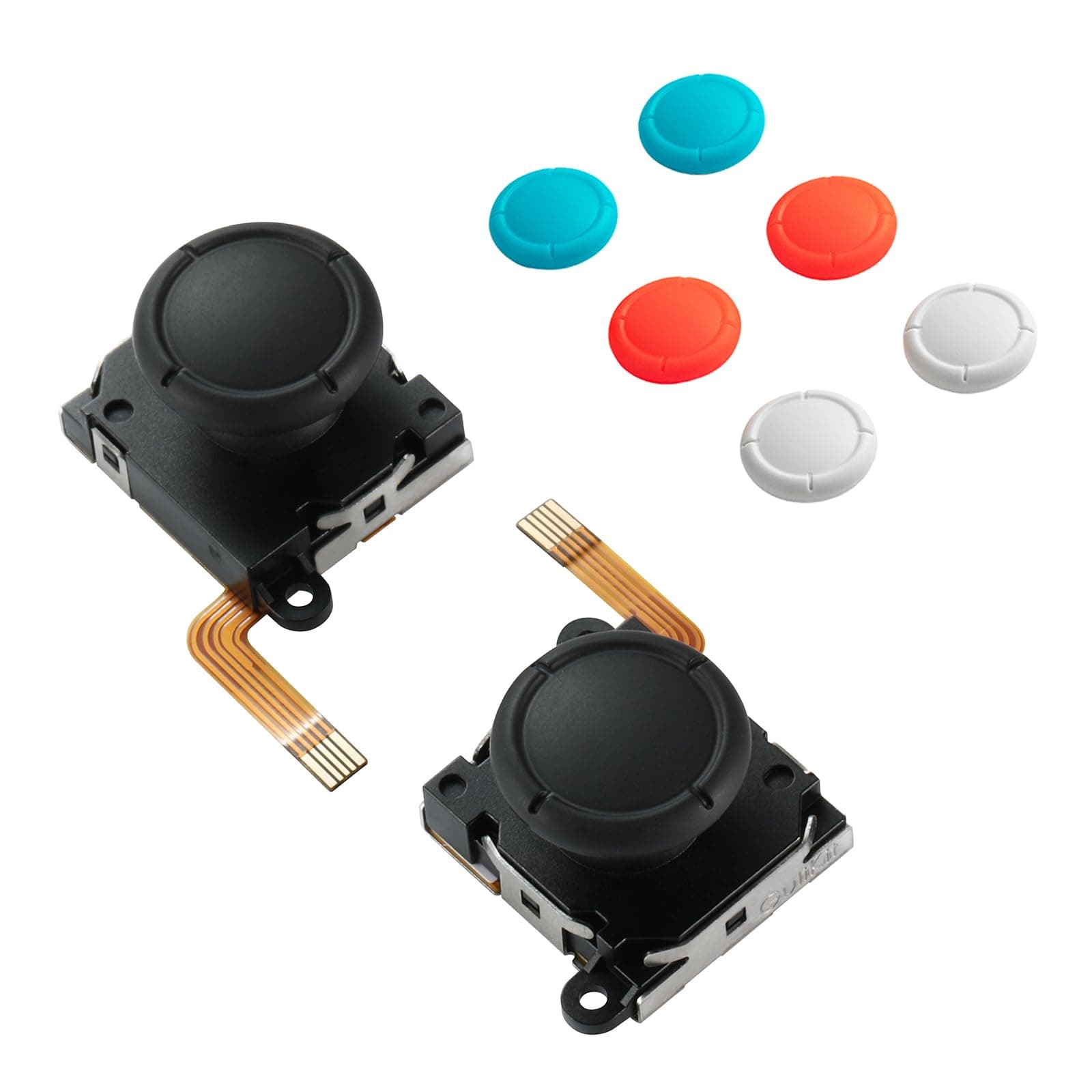 GuliKit Joystick TMR Electromagnetic Anti-Drift Repair Parts 2 Pack Analog Stick Upgrade Kit with 4 Color Stick Caps Switch Parts for Nintendo Switch LCD/OLED Joy-Con Switch Lite