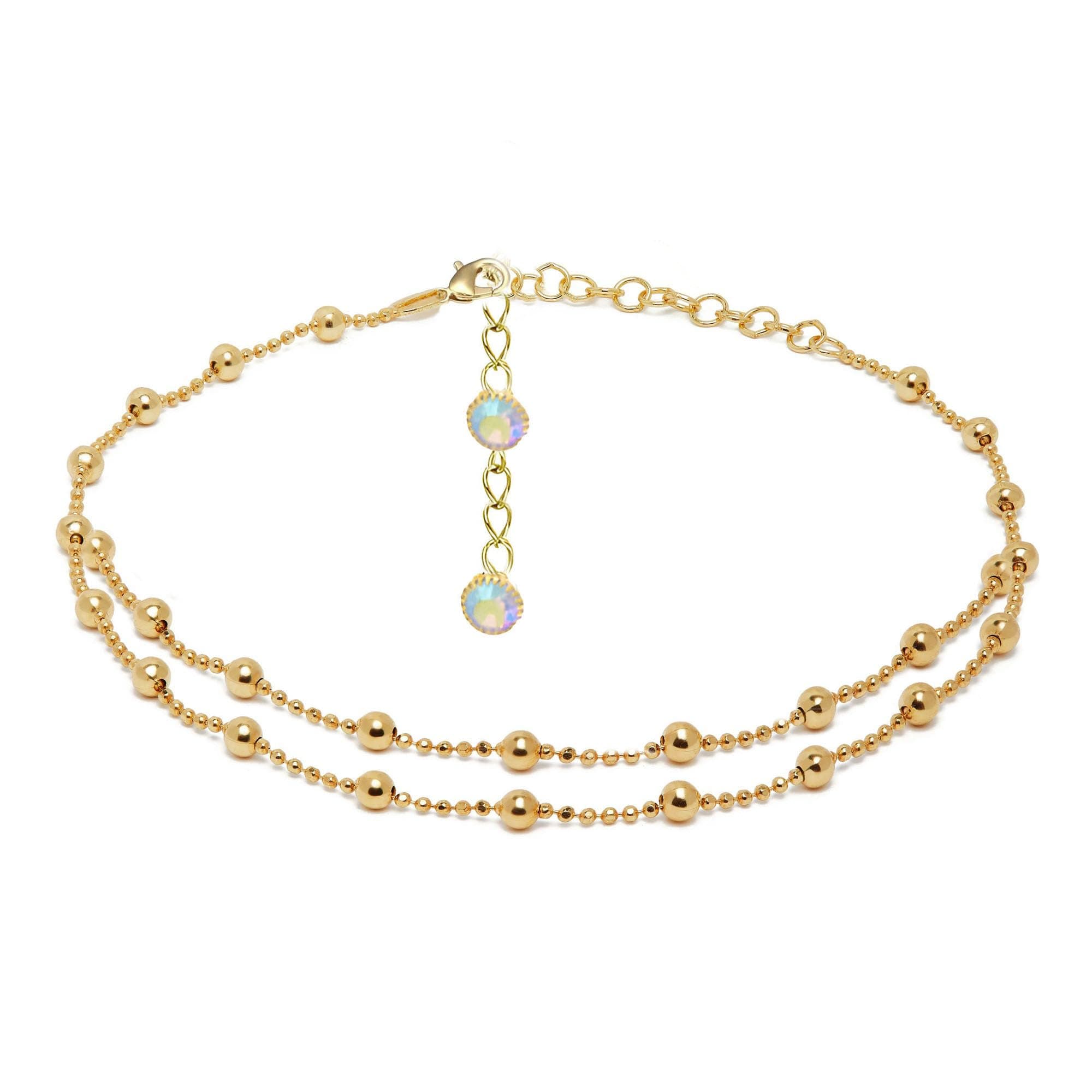 VAMA Trendy Adjustable Double Layered Golden Anklet Leg Chain Toes Foot Ankle Anklets Chains For Girls Women