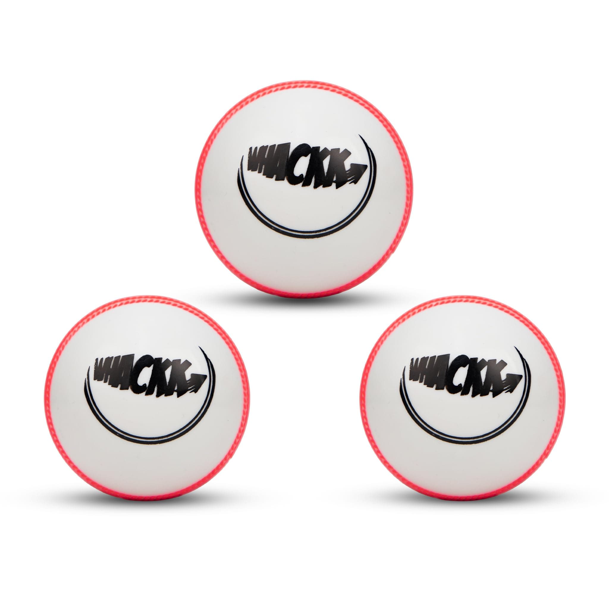WHACKK Wind Balls |T-20 Synthetic Cricket Ball Match Practice Training | Practice Cricket Ball | Swing Ball | Indoor & Outdoor Street & Beach Cricket (White, Set of 3)