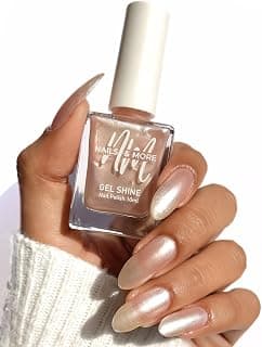 Nails & More Metallic Pearl Nail Polish, 10 ml | Pearl metallic shade for wedding and soft metallic glam nails, quick dry, vegan, non toxic, Gel Shine