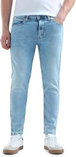 Flying Machine Men's Relaxed Tapered Fit Jeans| Solid | Mid Rise | Stretchable | Jeans for Man