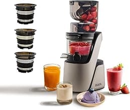 Sujata Cold Pressed Slow Juicer SJ01 | Ideal for Fruit, Vegetable Juices, Nut Milks, Smoothies & Frozen Desserts | Dual Feeding Chute | Reverse Function | Magnetic Safety Lock
