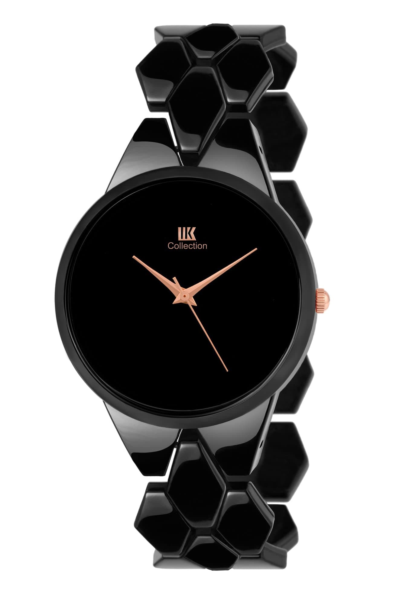 IIK COLLECTION Watch for Women Round Dial |Analogue Quartz Movemnet Ladies Watch|Long Battery Life|Stainless Steel Adjustable Bracelet Chain Strap|Fancy Clasp Safety Watch for Woman