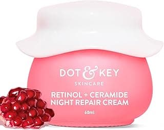 DOT & KEY Night Reset Retinol + Ceramide Night Cream | Anti Aging Cream For Women & Men | Reduces Fine Lines & Wrinkles | Oil Free & Non Sticky Moisturizer | For Glowing Youthful Skin | For All Skin Types | 60ml