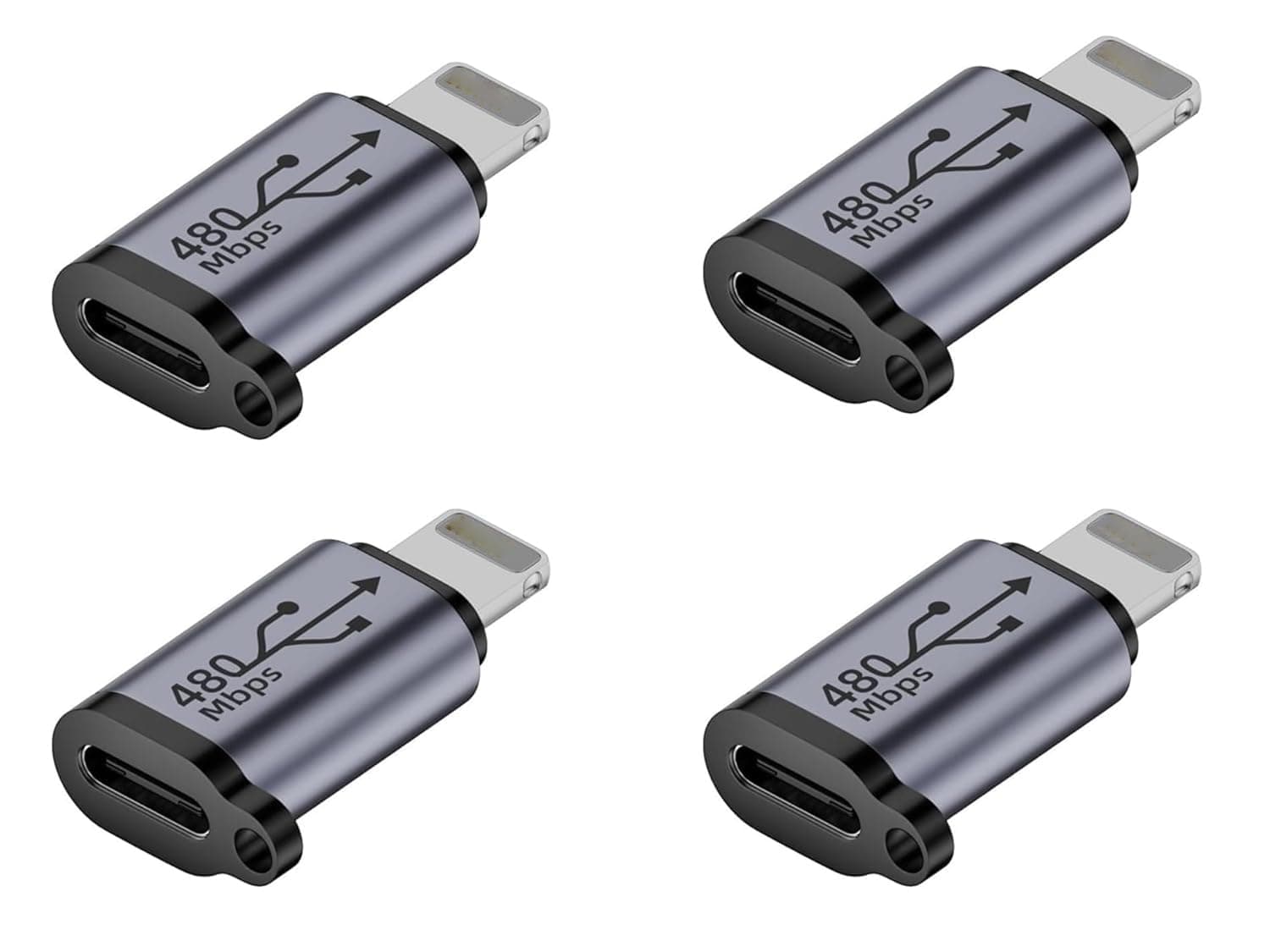 Tobo USB C to Lighting Adapter,27W PD Fast Charging for 14/13/12 Pro Max Plus Mini,for Lighting to USB C Cable Adapter for Pad,Support Transfer Data-Not for Audio/OTG (TD-1297CC) (Pack of 4)