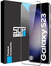 SupCares Tempered Glass for Samsung Galaxy S22 and Galaxy S23 (6.1 Inch) With Installation Kit | 9H Edge to Edge Screen Protector | Black