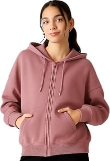 ADBUCKS Women's Oversized Winter Jacket Sweatshirts Casual Drawstring Clothes Zip Up Hoodie with Front Pocket Ii Womens Hoodies Ii