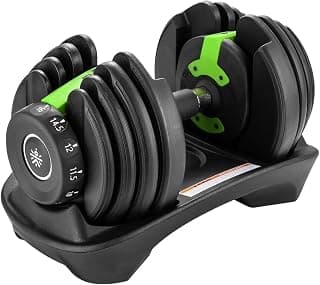 CULT 16kg Adjustable Dumbbell | 12 Weight Options (1.5kg–16kg) | Quick Weight Adjustment Dial | Non-Slip Compact Home Gym Dumbbell - Black