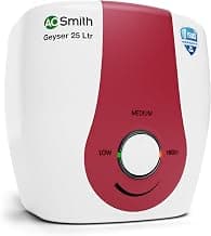 AO Smith Geyser 25 Ltr with 3KW Element | 33% Faster Heating | Storage Geyser | Blue Diamond Glass-Lined Tank | Warranty: 7 Yr Tank, 2 Yr Comprehensive | SGS-GREEN-025 | BEE 5 Star Rating