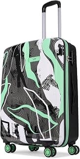 Skybags Tropique Check-in Trolley Bag 66cm | Medium Hard Luggage | 8 Wheels Suitcase for Travel | 3-Digit Combination Lock with Anti-Theft Zipper | Polycarbonate | 3 Years Warranty - Unisex (Black)