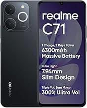 realme C71 4G Smartphone Obsidian Black 6GB+128GB,6.745 inch Screen, 90Hz Eye Comfort Display, 6300mAh Battery, 37MP Cameras, Unisoc T7250 Chip, IP54