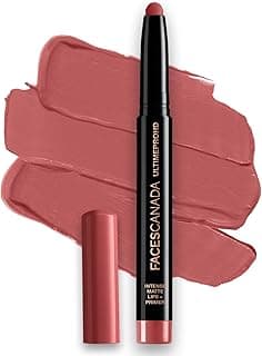FACES CANADA Ultime Pro HD Intense Matte Lipstick + Primer - Tea Rose (Nude), 1.4g | 9HR Long Stay | Flawless HD Matte Finish | Intense Color | Lightweight | Smooth Glide | Primer Infused