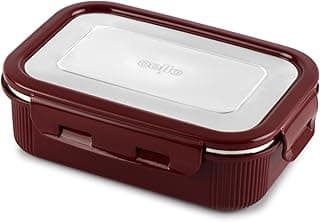 CELLO Microtech 600 Stainless Steel Insulated Lunch Box for Office & Daily Use 600 ml, Burgundy | Food Grade, Microwave Safe Airtight Hot Case Tiffin Meal Snacks Lunch Box for Kids, Travel & Picnic