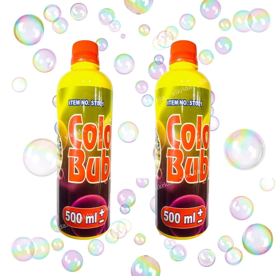 VikriDA Bubble Liquid Solution Refill For Bubble Gun&Bubble Machines For Bubble Toys 500 Ml (Pack Of 2) Bubble Bottle,Multi