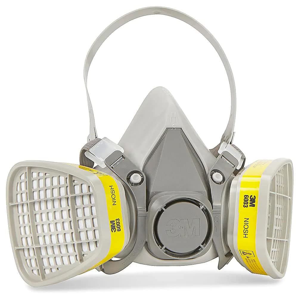 3M 6003 6200 Mask Respirator with Cartridge, One Size