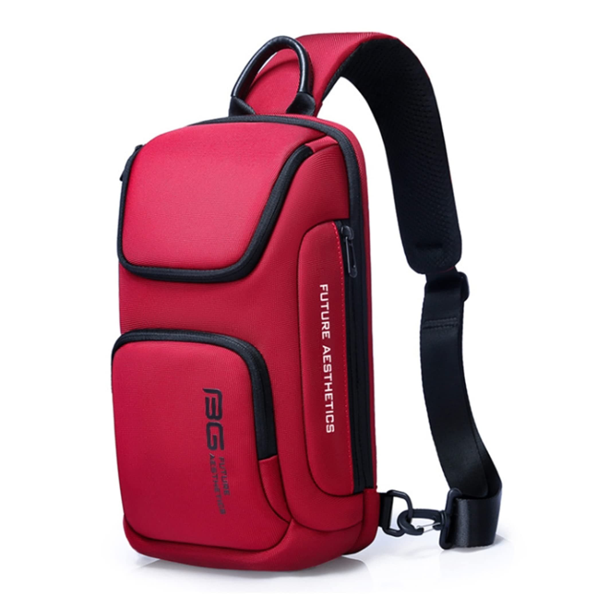 Red Lemon BANGE Anti-Theft Sling Bag – Large Capacity, Water-Resistant Crossbody for Men & Women; Fits 7inch iPad; Ideal for Travel, College, Office, Power Bank, Camera Travel & Daily Use (Red)