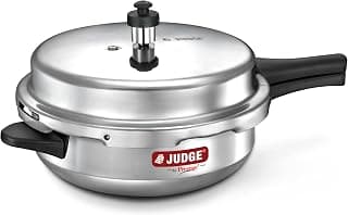 Judge by TTK Prestige Judge by Prestige Deluxe 4 Liter Induction Bottom Pressure Pan (Aluminium), Silver