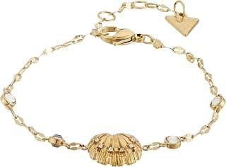 GUESS Seashell Gold-Plated Stainless Steel Bracelet For Women | Durable | Tarnish-Resistant & Gift-Ready | Size Small