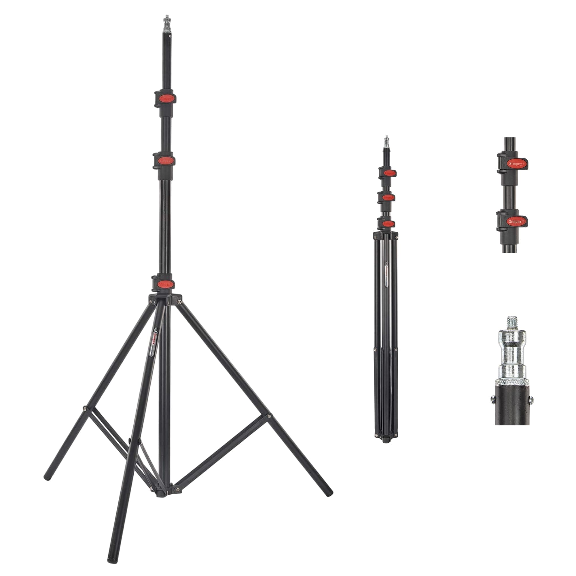 Simpex Foldable PL 9 Feet Portable Umbrella Light Stand for Photo & Video Lighting | Lightweight Aluminum Studio Stand with Shock Absorption Spring | Easy Fold Design for Indoor & Outdoor Shoots