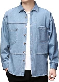 GRECIILOOKS Men’s Casual Denim Shirt's | Full Sleeve Regular Fit Jeans Shirt | Stylish Blue Denim Shirts for Men | Versatile for Everyday Wear