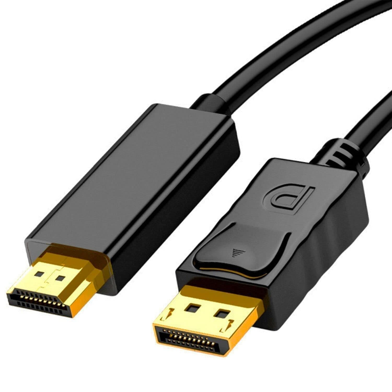 Tobo - DisplayPort to HDMI HDTV Cable 10 Feet / 1.8M(DP to HDMI) 1920x1200 / 1080P Full-HD 28 AWG DisplayPort Enabled Desktops and Laptops to Connect to HDMI Displays?Black Color 6ft? TD-215TC