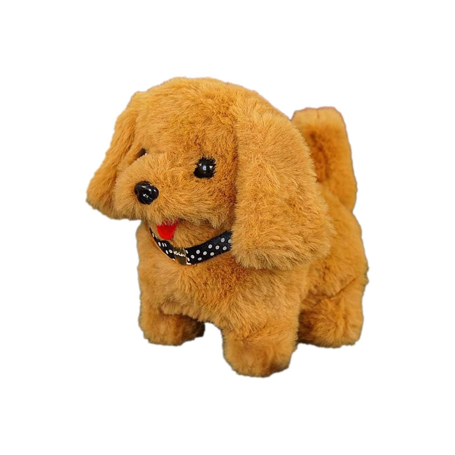 SHINETOY Cute Plush Puppy Toy for Kids, Battery Operated Walking Barking & Jumping Dog, Soft Interactive Realistic Pet with Tail Wagging, Birthday Gift for Babies & Toddlers