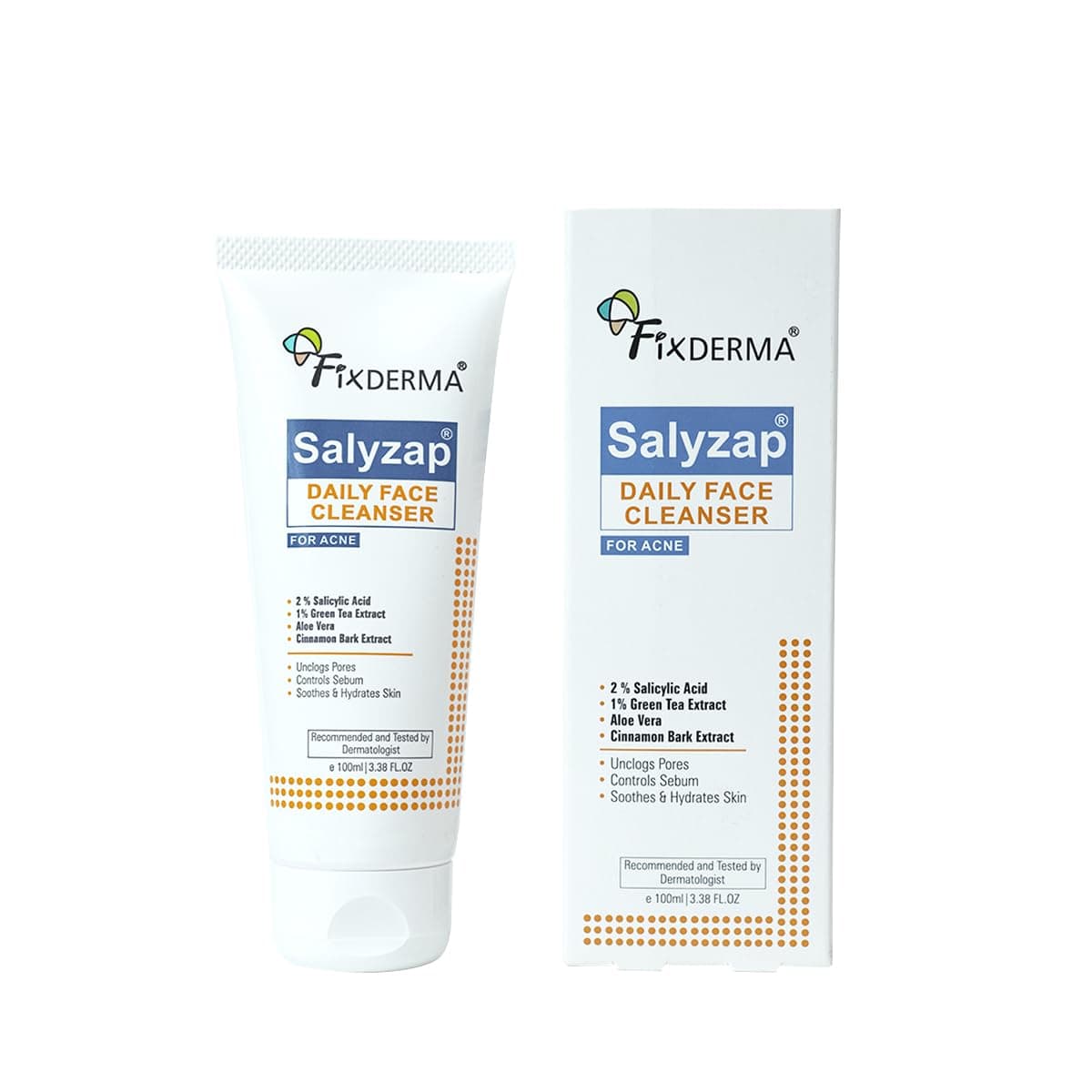Fixderma 2% Salicylic Acid Face Wash for Oily Skin | Sulphate Free | Face Cleanser for Acne or Pimples | Acne Clearing Face Wash for Men & Women - 100ml