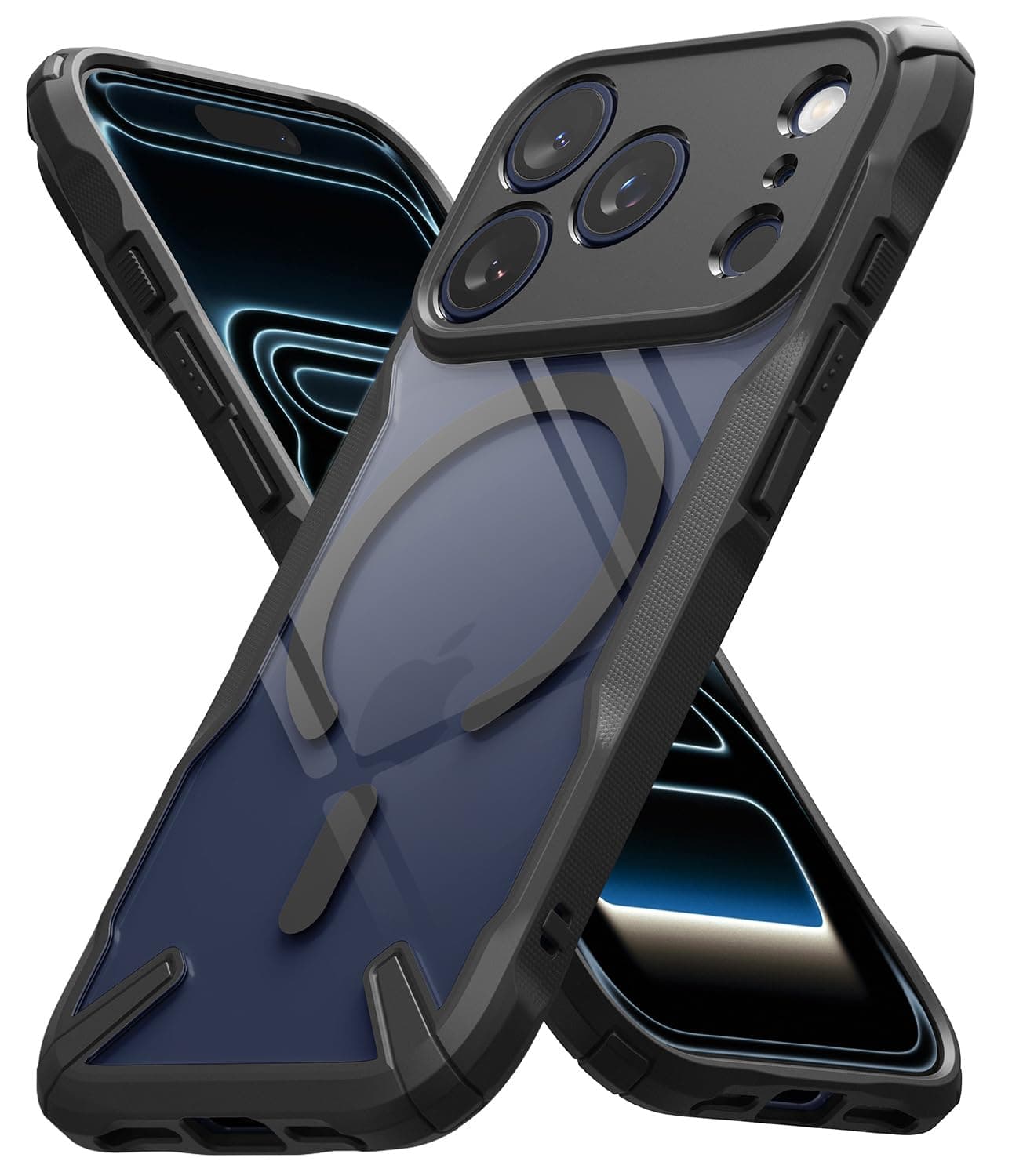 Ringke Fusion-X Magnetic Compatible with iPhone 17 Pro Max Case Back Cover [Strong Magnet] Military Protection Transparent Hard Back Advanced Protection TPU Bumper - Magnetic Black